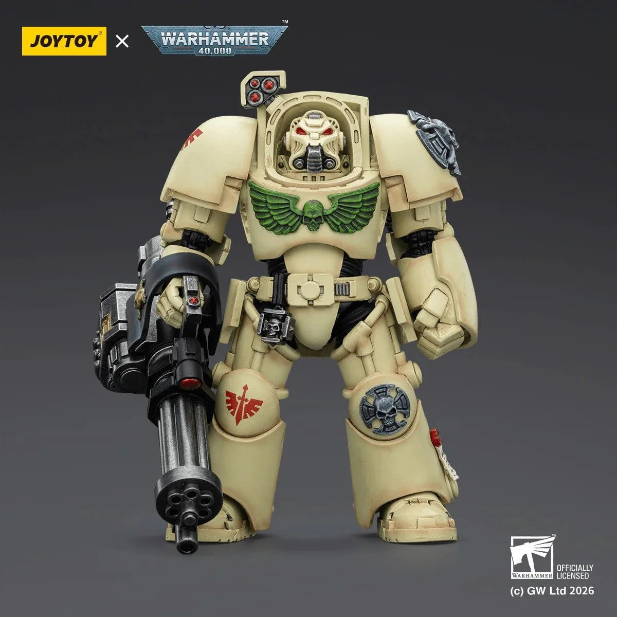 Joy Toy Warhammer 40k: Dark Angels Deathwing Terminator 3 with Power Fist and Assault Cannon 14cm - Image 6