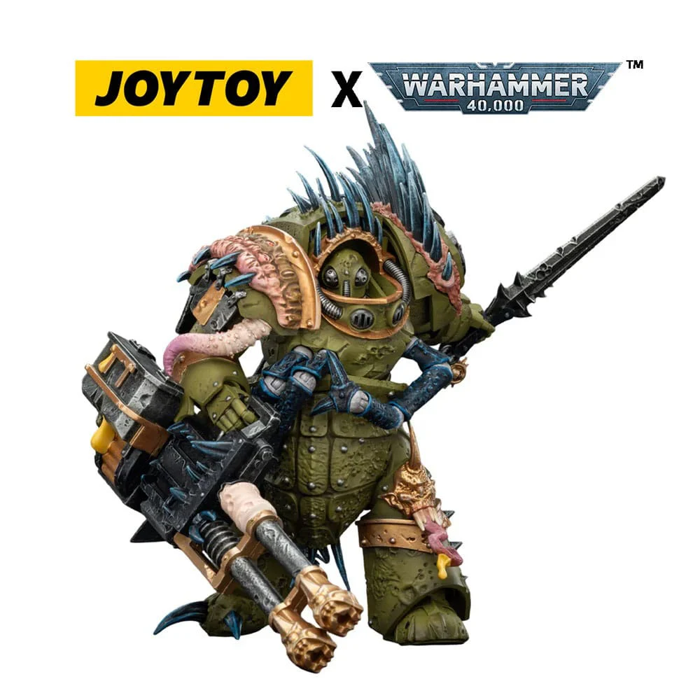 Joy Toy Warhammer 40k: Death Guard Blightlord Terminator 1 with Reaper Autocannon and Bubotic Blades 14cm - Image 5