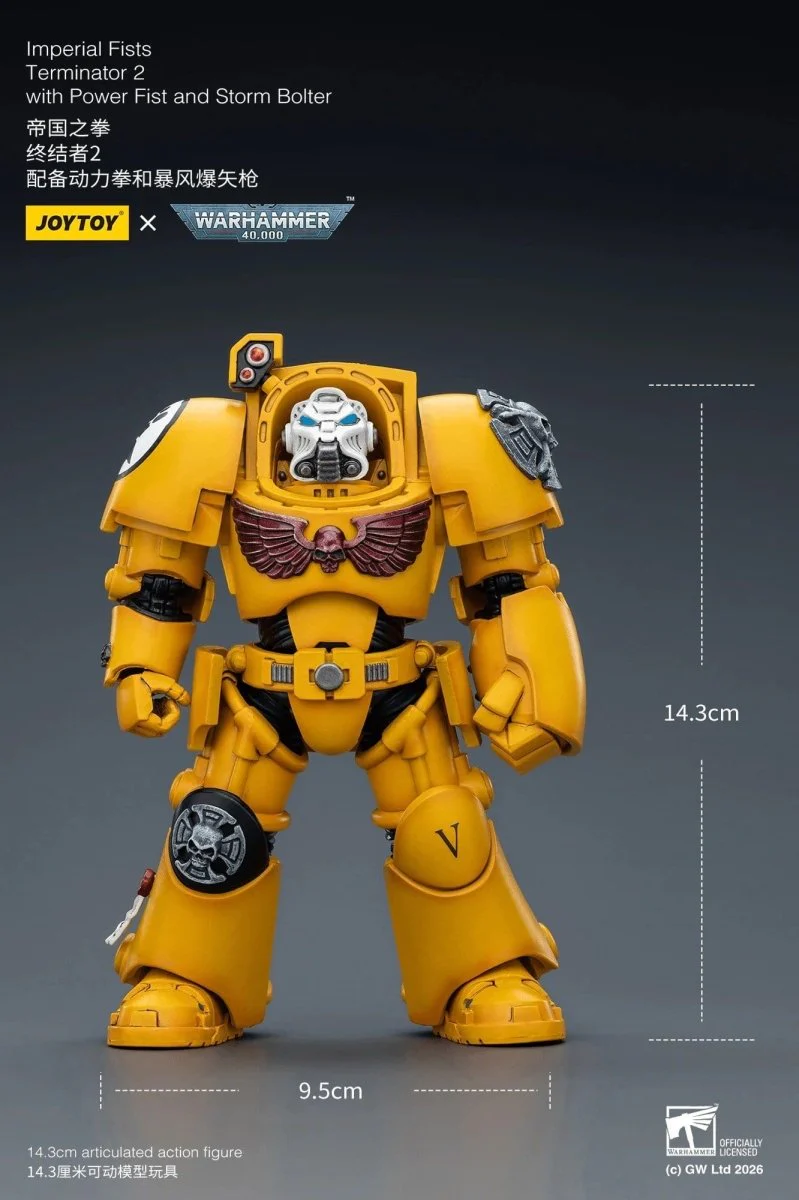 Joy Toy Warhammer 40k: Imperial Fists Terminator 2 with Power Fist and Storm Bolter 14cm - Image 10