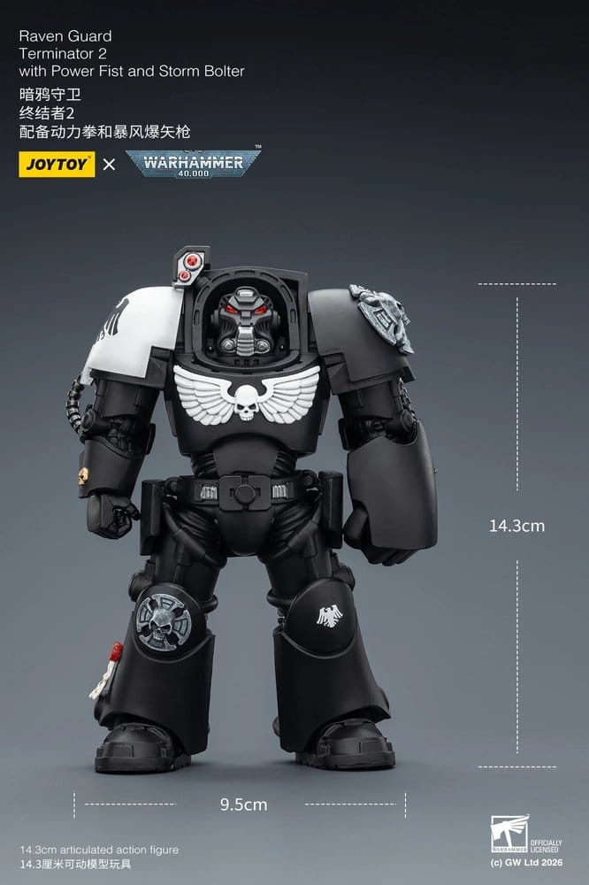 Joy Toy Warhammer 40k: Raven Guard Terminator 2 with Power Fist and Storm Bolter 14cm - Image 2