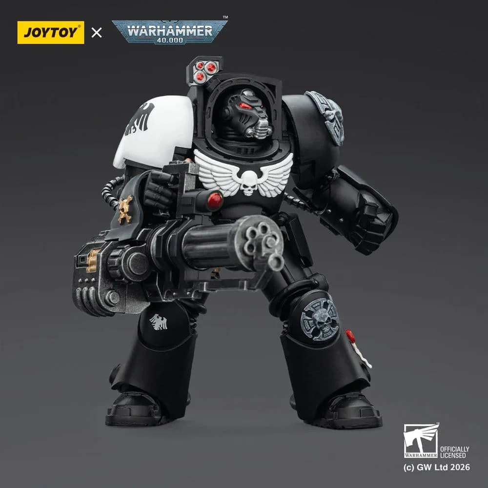Joy Toy Warhammer 40k: Raven Guard Terminator 3 with Power Fist and Assault Cannon 14cm - Image 4