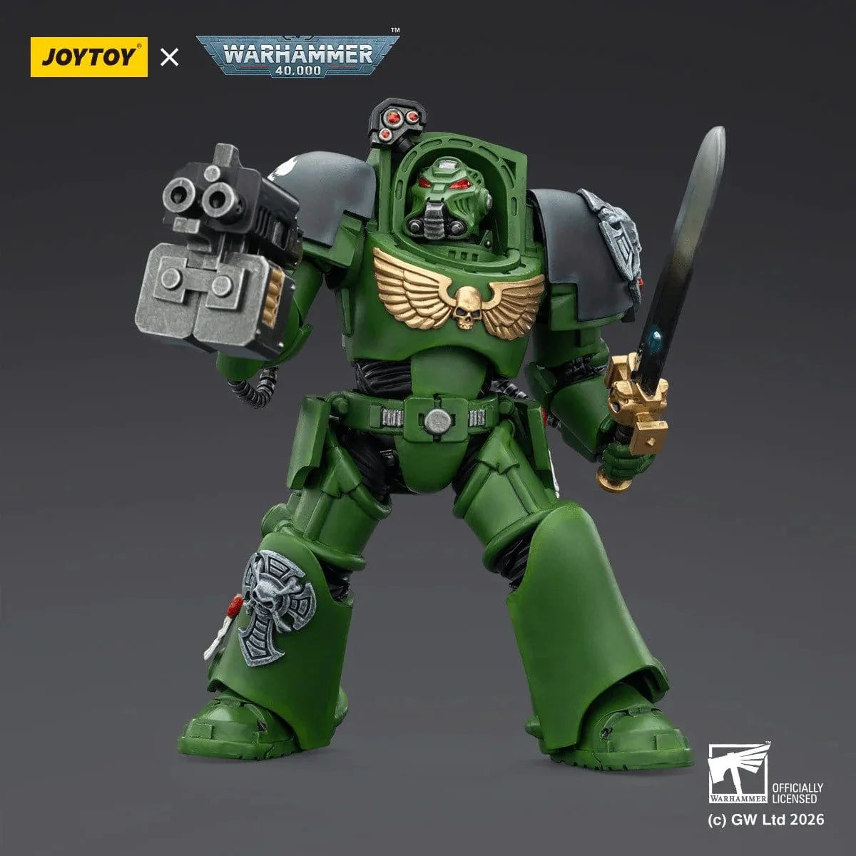 Joy Toy Warhammer 40k: Salamanders Terminator 1 with Power Sword and Storm Bolter 14cm - Image 4