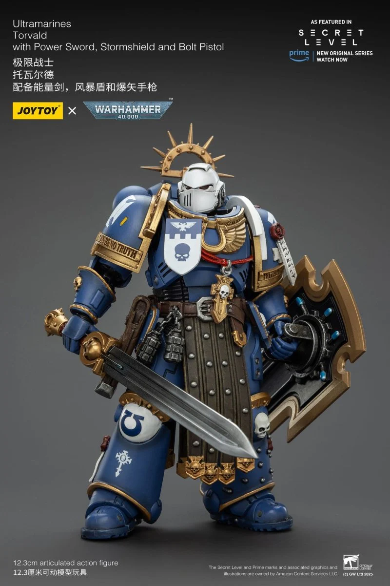Joy Toy Warhammer 40k: Ultramarines Torvald with Power Sword, Stormshield and Bolt Pistol 13cm - Image 10