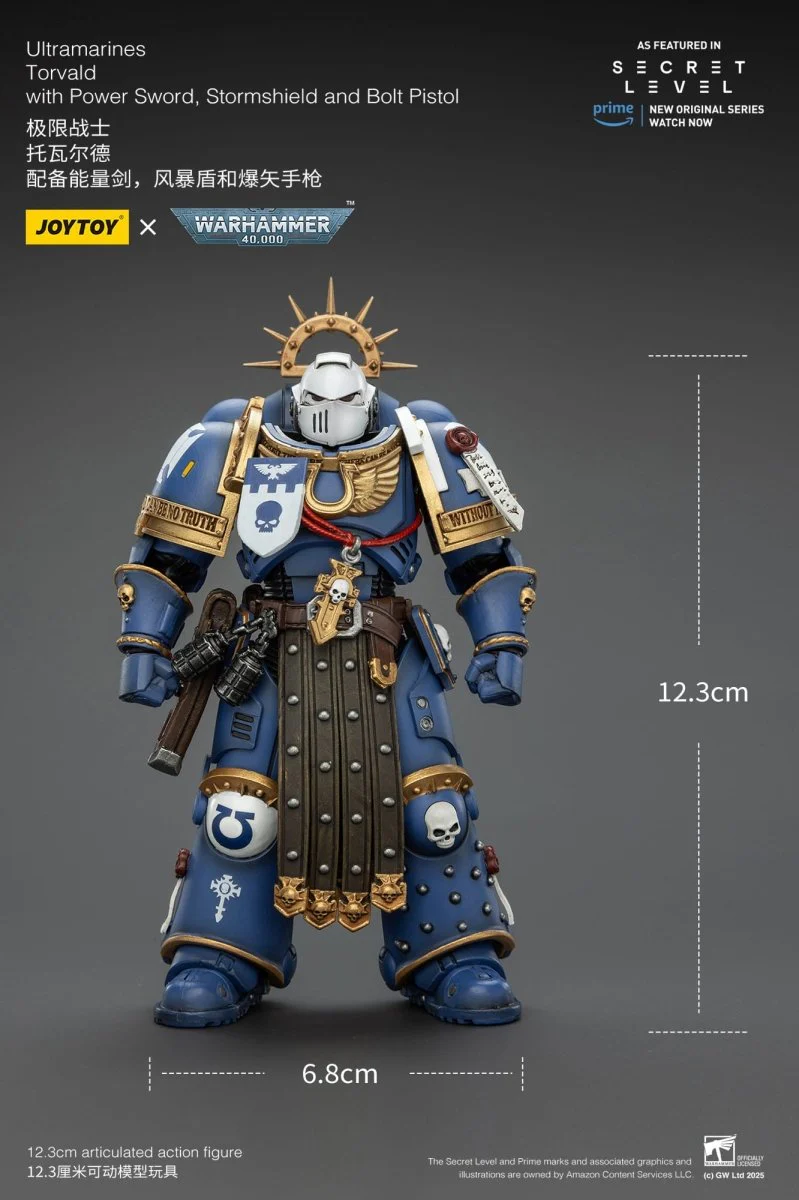 Joy Toy Warhammer 40k: Ultramarines Torvald with Power Sword, Stormshield and Bolt Pistol 13cm - Image 7