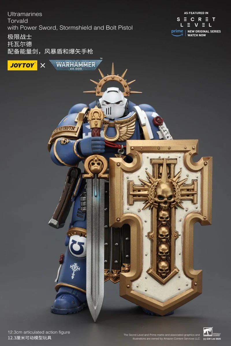 Joy Toy Warhammer 40k: Ultramarines Torvald with Power Sword, Stormshield and Bolt Pistol 13cm - Image 8