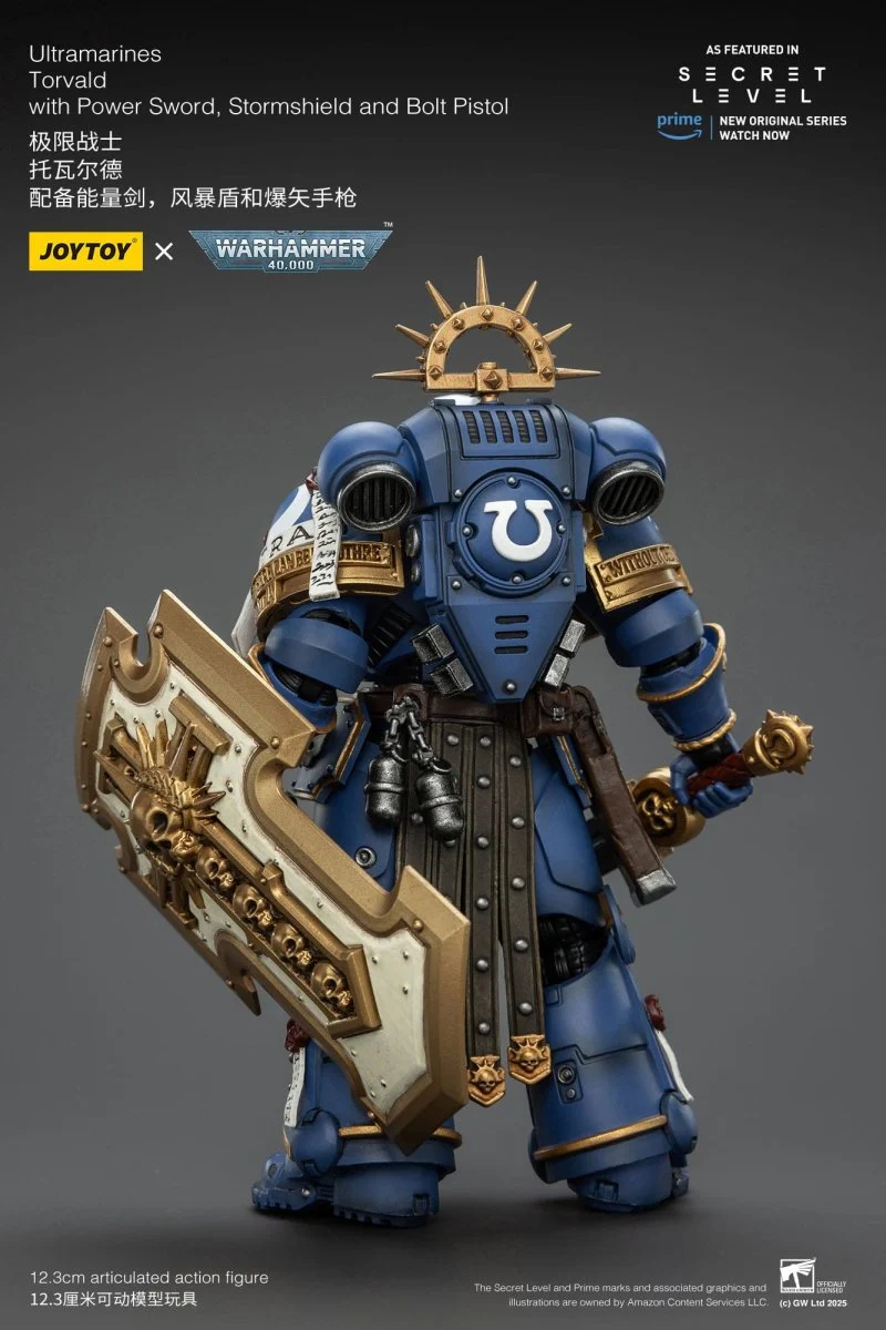 Joy Toy Warhammer 40k: Ultramarines Torvald with Power Sword, Stormshield and Bolt Pistol 13cm - Image 9