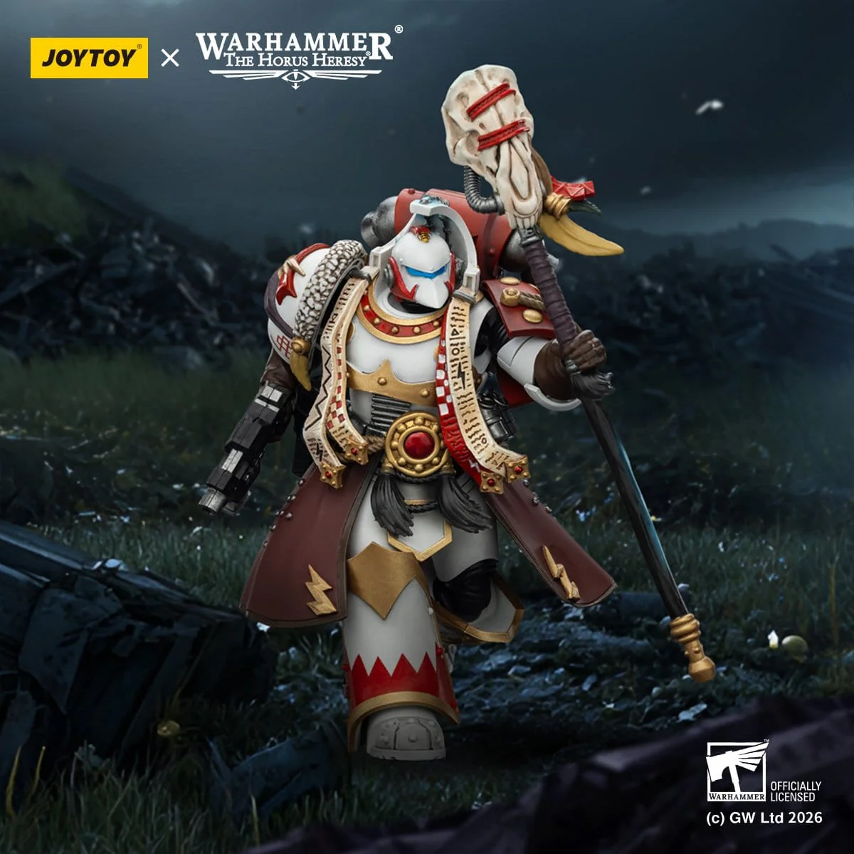 Joy Toy Warhammer 40k: White Scars Stormseer Consulwith Force Staff and Bolt Pistol 12cm - Image 11