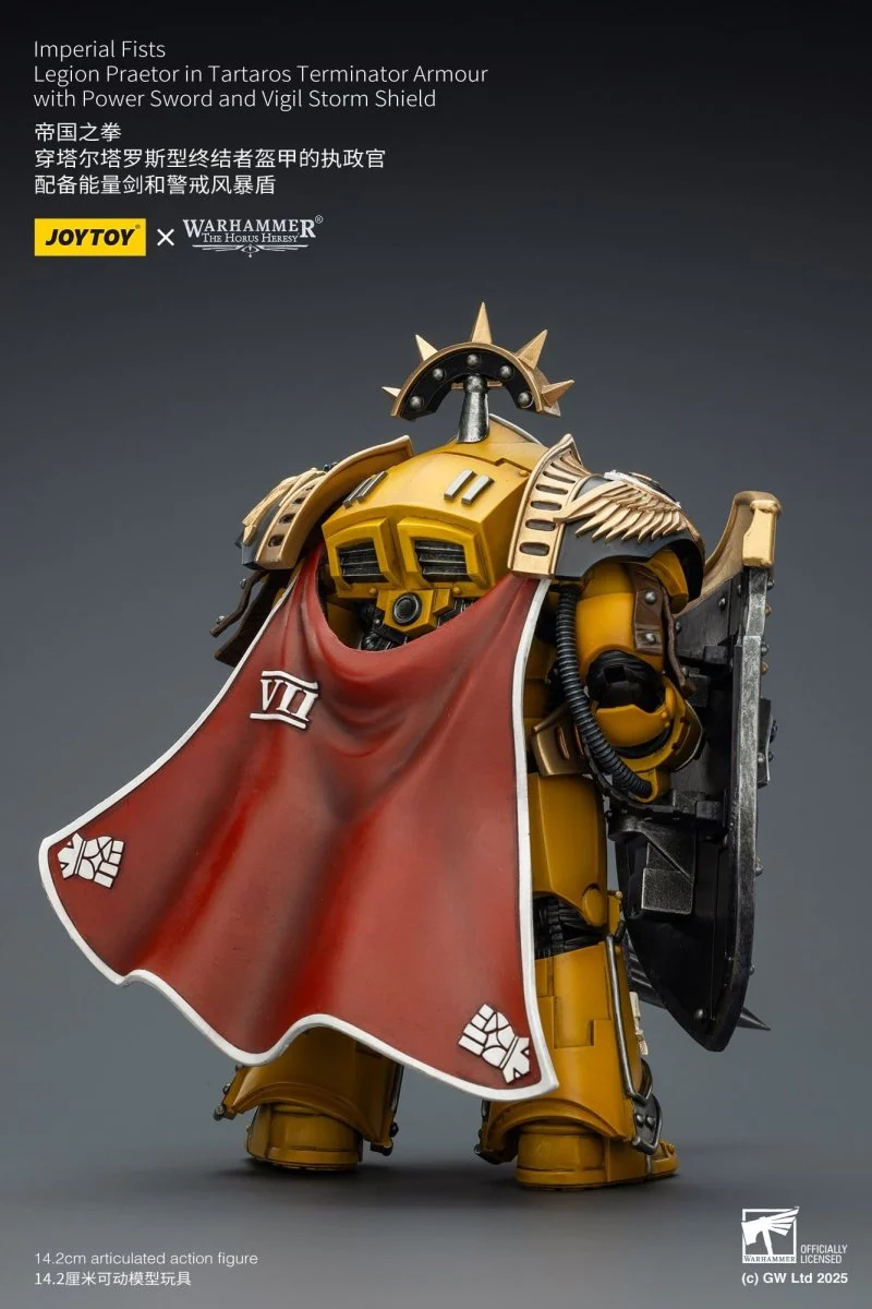 Joy Toy Warhammer The Horus Heresy: Imperial Fists Action Figure Legion Praetor in Tartaros Terminator Armourwith Power Sword and Vigil Storm Shield 14cm - Image 8