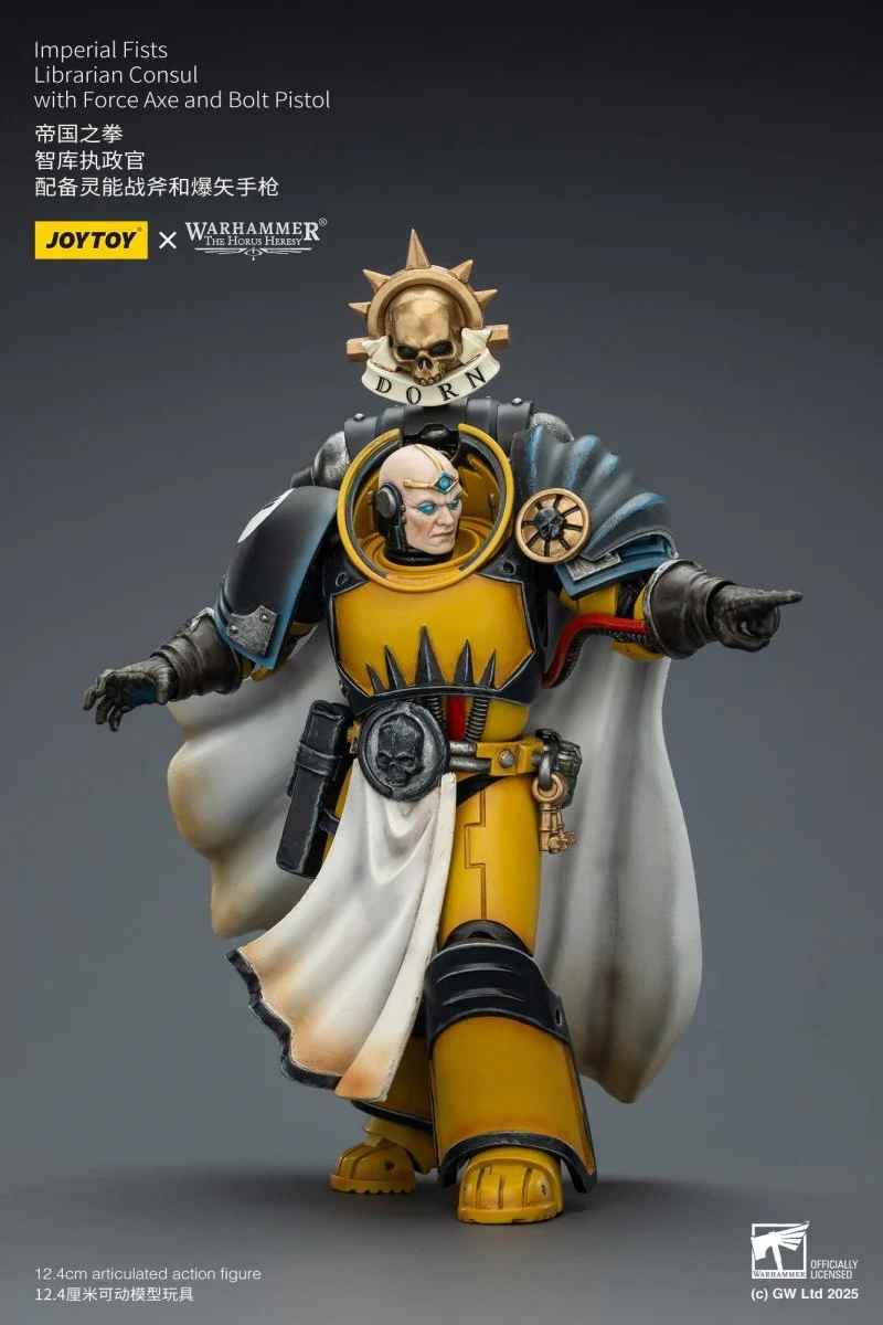 Joy Toy Warhammer The Horus Heresy: Imperial Fists Action Figure Librarian Consulwith Force Axe and Bolt Pistol 12cm - Image 3