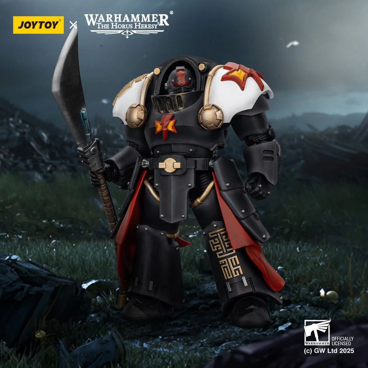 Joy Toy Warhammer The Horus Heresy: White Scars Ebon Keshig Terminator 2 with Power Glaive 13cm - Image 12