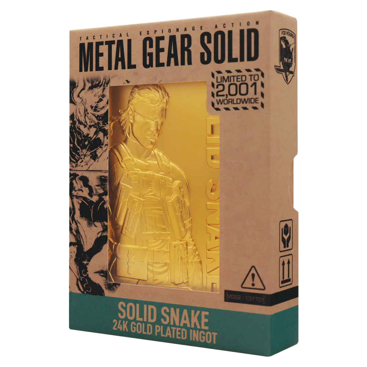 Metal Gear Solid 2 - 24k Gold Plated Snake Ingot