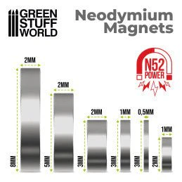 Green Stuff World - Neodymium Magnets 3x2mm - 50 units  (N52) - Image 2
