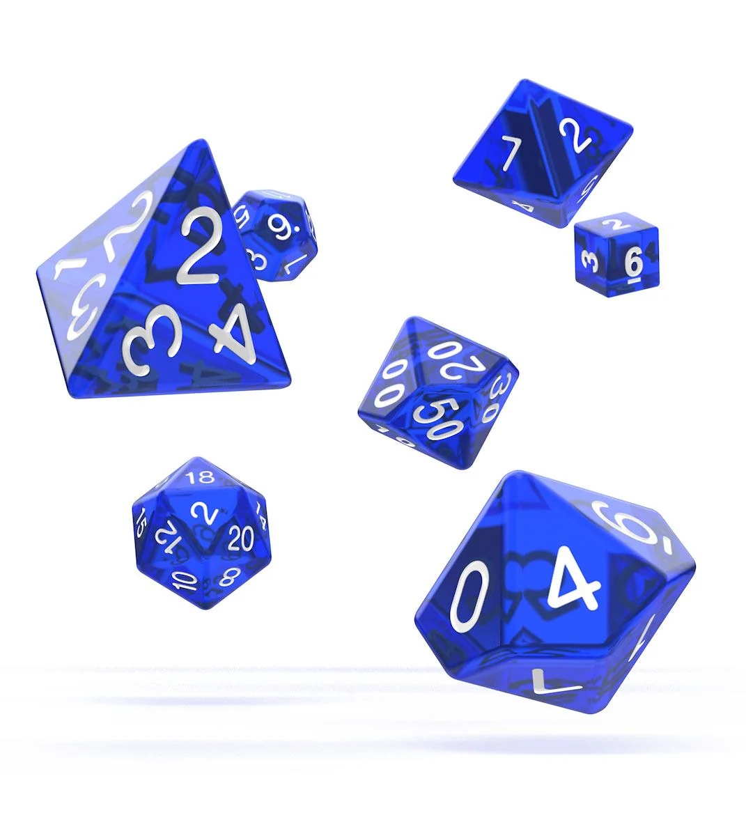 Oakie Doakie Dice RPG Set Translucent - Blue (7) - Image 2