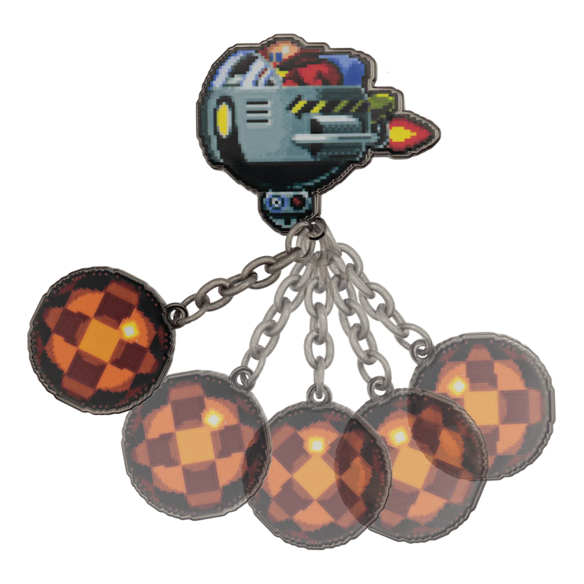 Sonic The Hedgehog – Dr. Eggman Egg Mobile Chained Pin Badge - Image 3