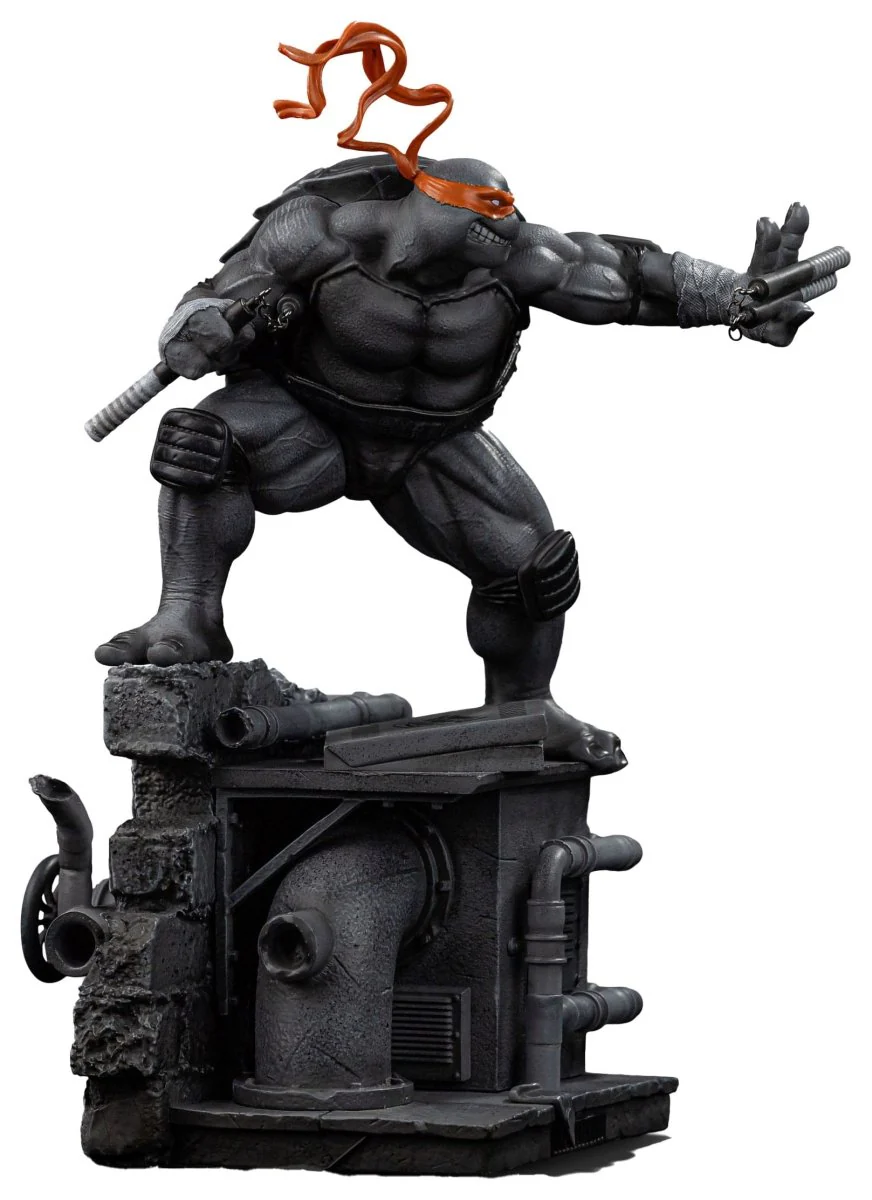 Teenage Mutant Ninja Turtles Michelangelo Black and White Variant 26cm ETA 28 Days - Image 2