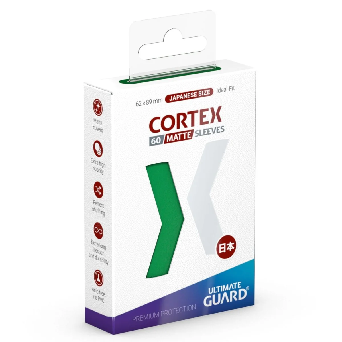 Ultimate Guard Cortex Sleeves Matte Japanese Size (60) - Green