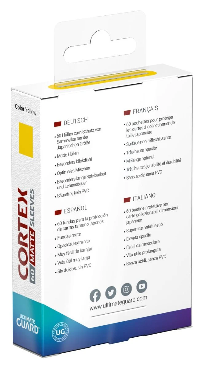Ultimate Guard Cortex Sleeves Matte Japanese Size (60) - Yellow - Image 3