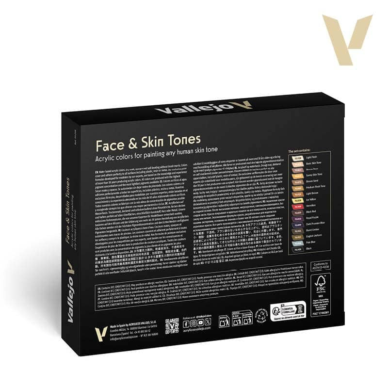 Vallejo Model Color Face & Skin Tones Set (x16) - Image 2