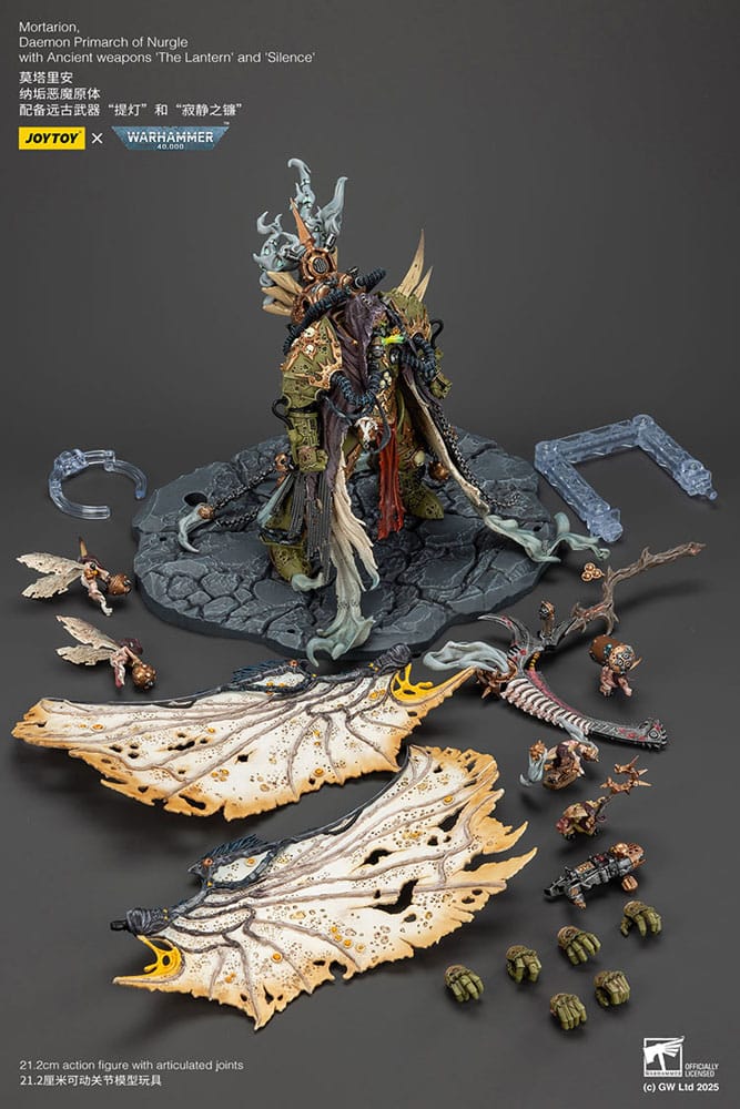 Joy Toy Warhammer 40k: Mortarion Daemon Primarch of Nurgle with Ancient weapons The Lantern and Silence 21cm - Image 3